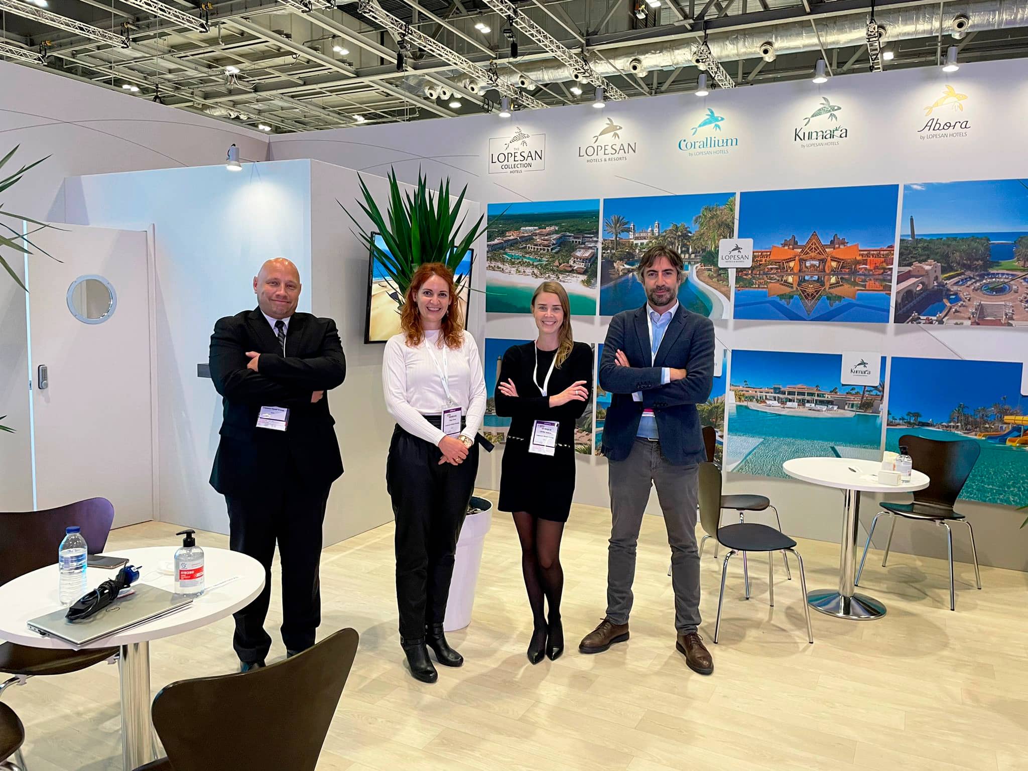 Equipo de Lopesan Hotel Group desplazado a Londres (izq a dcha) Andreas Patze, Olga Pons, Ulrike Gabriel y Eduardo Gómez